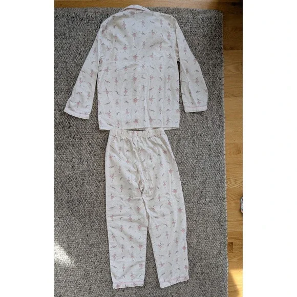 Petite Plume Classic Pajamas Set Flannel Button Down Ballerina Girls 10 - Picture 6 of 10